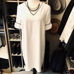 CeCe White Dress with Bow Detail on Sleeves